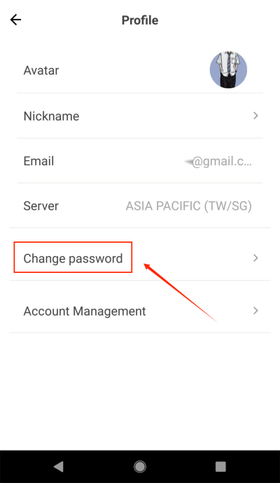change password, redfinger cloud phone